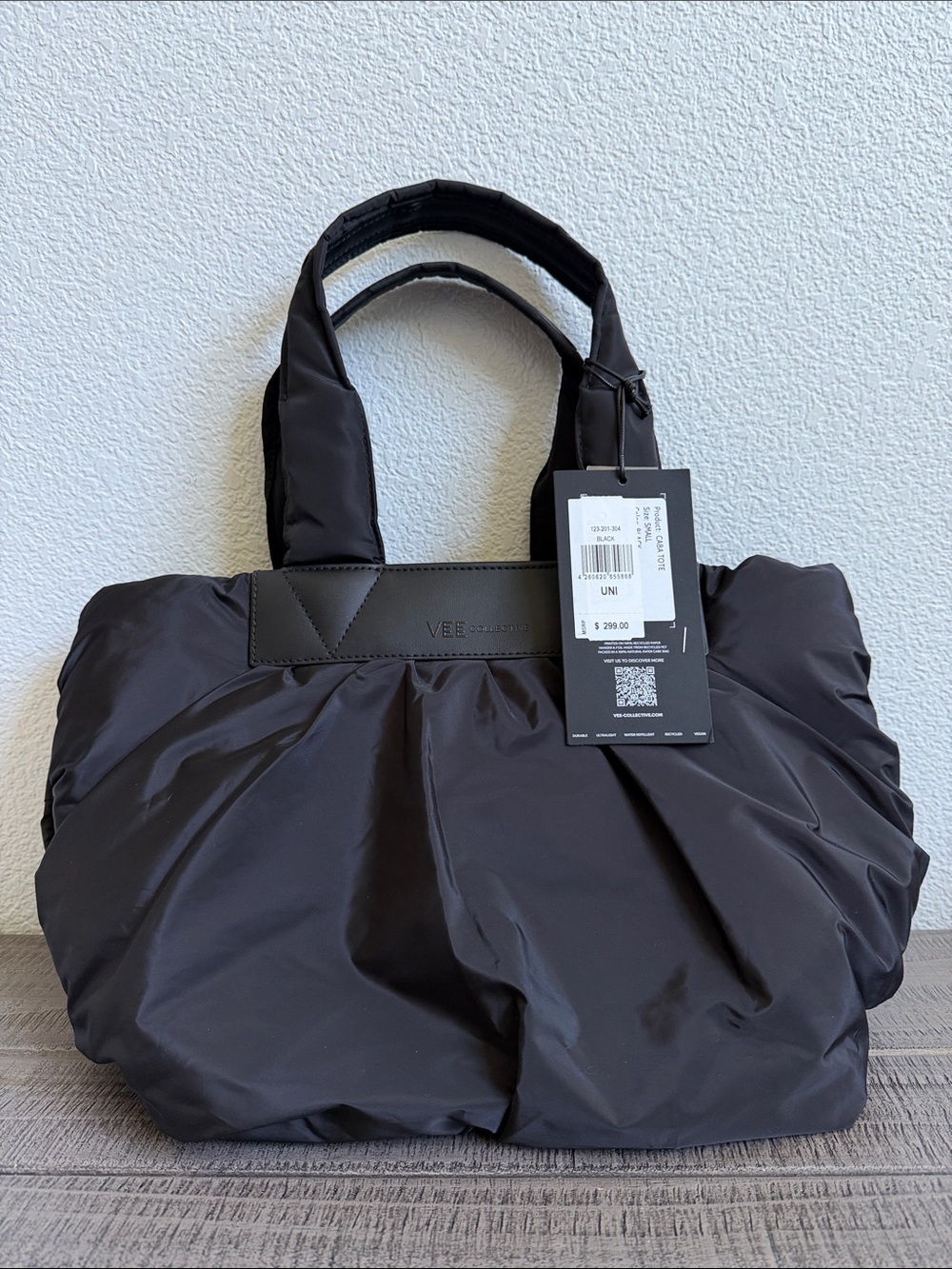 VEE Collective Women’s Quilted Tote Bag in Gray Caba Tote NWT